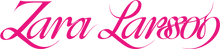 Pink cursive text of 'Zara Larsson' logo on a transparent background
