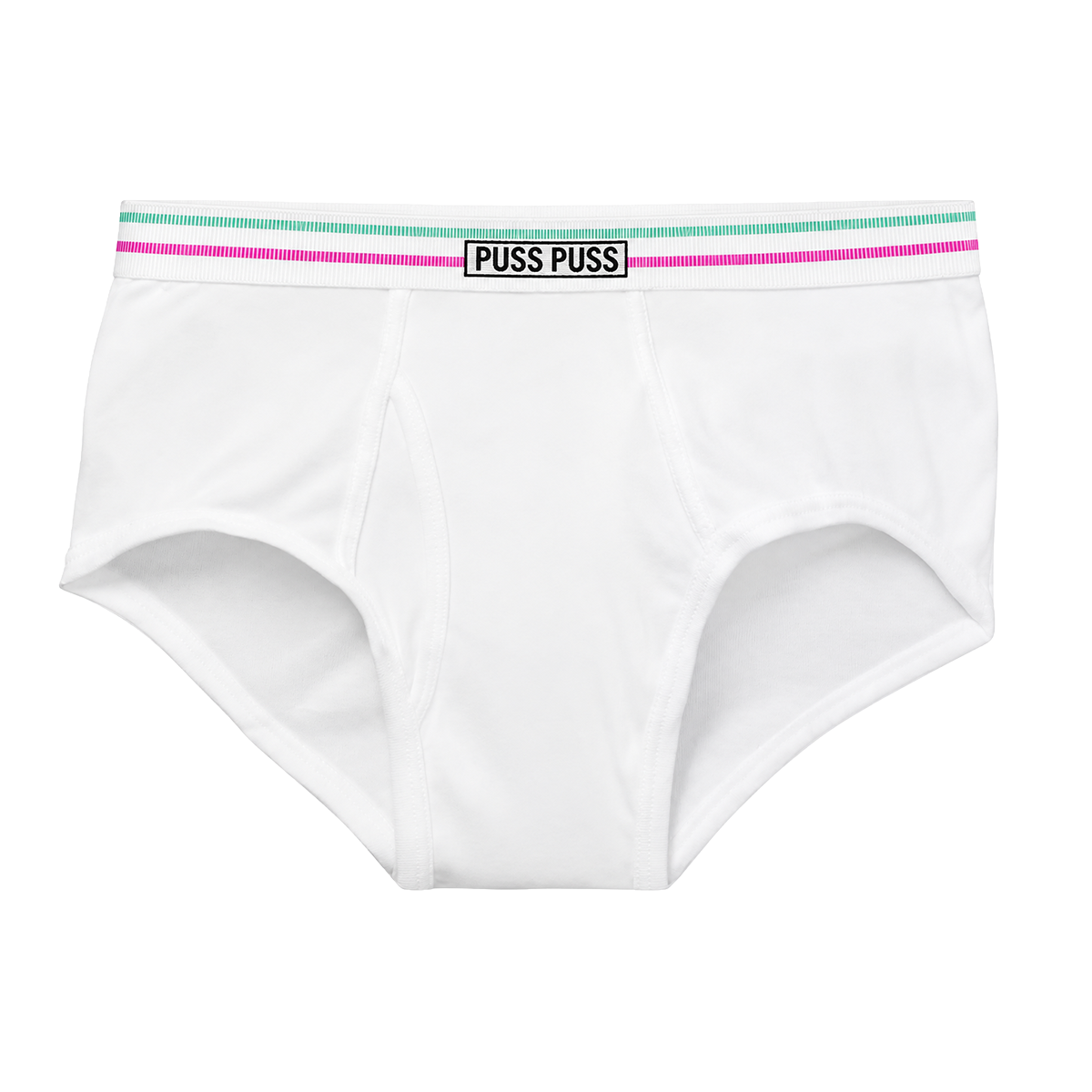 Puss Puss Mens White Briefs