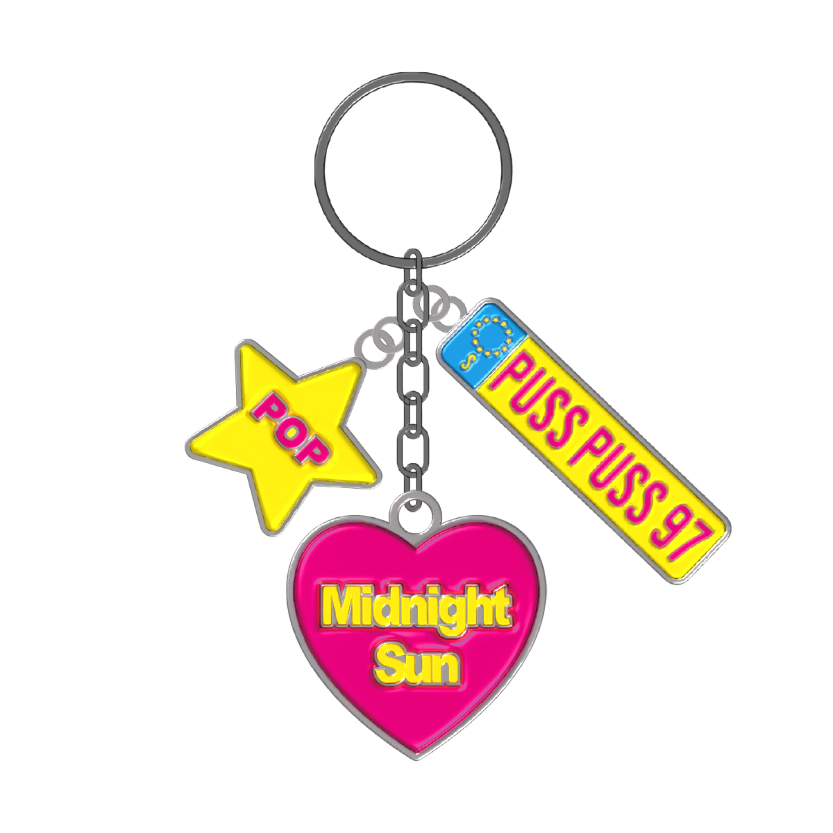 Midnight Sun 'Heart' Trio Keychain